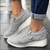 cheap Women&#039;s Sneakers-Women&#039;s Gray Wedge Sneakers – Slip-On Breathable Casual Walking Shoes with Zipper for Outdoor &amp; Everyday Wear