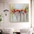 cheap Floral/Botanical Paintings-Oil Painting Hand Painted Square Still Life Floral / Botanical Modern Stretched Canvas