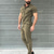 billige Softshell-, fleece- og trekkingjakker-kortærmet overall til mænd militær jumpsuit med flere lommer ripstop mode bukser i et stykke afslappet bukser, rynkefri træning