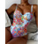 cheap One-piece swimsuits-Women&#039;s Swimwear One Piece Monokini Bathing Suits trikini Normal Swimsuit High Waisted Plant Rainbow Padded Strap Bathing Suits Sports Vacation Sexy / New