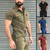 billige Softshell-, fleece og turjakker-kortermet kjeledress for menn militær jumpsuit med flere lommer ripstop motebukse i ett stykke fritidsbukser, rynkebestandig trening