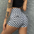 cheap Yoga Shorts-Women&#039;s Yoga Shorts Workout Shorts High Waist Spandex Black / White Red Skort Bottoms Plaid Tummy Control Butt Lift Quick Dry Pocket Clothing Clothes Yoga Fitness Gym Workout Running / Stretchy