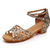 preiswerte Lateinamerikanische Schuhe-Damen Schuhe für den lateinamerikanischen Tanz Ballsaal Salsa Schuhe Line Dance Innen Praxis Professionell Satin Grundlegend Sandalen Absätze Niedriger Absatz Schnalle Kinder Leopard Aktmalerei