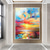 abordables Peintures paysages-Peinture à l'huile faite à la main sur toile art mural décoration abstraite peinture au couteau paysage jaune pour la décoration intérieure cadre tendu peinture suspendue