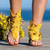 ieftine Sandale de vacanță-sandale gladiator de damă din piele intoarsa galbena cu siret cu design perforat, ideale pentru iesiri de vara si vacante la plaja