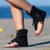 ieftine Sandale de vacanță-sandale gladiator de damă din piele intoarsa galbena cu siret cu design perforat, ideale pentru iesiri de vara si vacante la plaja