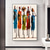 abordables Pinturas de personas-Mintura hecho a mano gente africana pintura al óleo sobre lienzo arte de la pared decoración imagen abstracta moderna para la decoración del hogar enrollado sin marco pintura sin estirar
