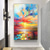 abordables Peintures paysages-Peinture à l'huile faite à la main sur toile art mural décoration abstraite peinture au couteau paysage jaune pour la décoration intérieure cadre tendu peinture suspendue