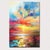 abordables Peintures paysages-Peinture à l'huile faite à la main sur toile art mural décoration abstraite peinture au couteau paysage jaune pour la décoration intérieure cadre tendu peinture suspendue