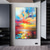 abordables Peintures paysages-Peinture à l'huile faite à la main sur toile art mural décoration abstraite peinture au couteau paysage jaune pour la décoration intérieure cadre tendu peinture suspendue