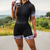 billiga Klädset för kvinnor-Dam Kortärmad Cykeltröja med shorts Triathlondräkt Sommar Elastan Polyester Grön Vit Svart Lappverk Rolig Cykel Träningsdräkter Andningsfunktion Snabb tork Bakficka Svettavvisande sporter Lappverk