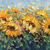 cheap Floral/Botanical Paintings-Handmade Oil Painting Canvas Wall Art Decoration Abstract Plant Floral Painting Blooming Sunflower for Home Decor Rolled Frameless Unstretched Painting