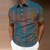 voordelige Grafische polo-Voor heren POLO Shirt Golfshirt Geometrie Strijkijzer blauw Paars Bruin Grijs 3D-afdrukken Buiten Straat Korte Mouw Afdrukken Button-omlaag Kleding Modieus Ontwerper Casual Ademend