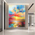 abordables Peintures paysages-Peinture à l'huile faite à la main sur toile art mural décoration abstraite peinture au couteau paysage jaune pour la décoration intérieure cadre tendu peinture suspendue