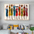 abordables Pinturas de personas-Mintura hecho a mano gente africana pintura al óleo sobre lienzo arte de la pared decoración imagen abstracta moderna para la decoración del hogar enrollado sin marco pintura sin estirar
