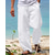 cheap Linen Pants-Men&#039;s Linen Pants Trousers Summer Pants Beach Pants Drawstring Elastic Waist Straight Leg Plain Comfort Yoga Daily Fashion Streetwear Navy Black