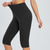 baratos Leggings e collants para ioga-Mulheres Calças de ioga Bolsos laterais Butt Lift Compressão abdominal Cintura Alta Pilates Treino de Ginástica Corrida Legging Capri Calças Côr Sólida Preto Branco Azul Marinho Escuro Esportes