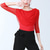 preiswerte Oberteile &amp; Sets-Latein-Tanz Sportkleidung oben Pure Farbe Farbaufsatz Damen Ausbildung Leistung 3/4 Ärmel Hoch Baumwollmischung