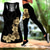 olcso Jóga ruhák-Női Activewear szett Jóga ruha 3D készlet 2 db Virágos Ruházat Aranyozott Lóhere Jóga Fitnesz Tenisz Nedvességelvezető Sport Sportruházat Nagy rugalmasságú / 3D figura