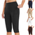 baratos Leggings e collants para ioga-Mulheres Calças de ioga Bolsos laterais Butt Lift Compressão abdominal Cintura Alta Pilates Treino de Ginástica Corrida Legging Capri Calças Côr Sólida Preto Branco Azul Marinho Escuro Esportes