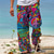 tanie drukowane spodnie-Męskie Spodnie Letnie spodnie Spodnie plażowe Ściągana na sznurek Elastyczny pas Przednia kieszeń Tęczowy Wzory graficzne Komfort Miękka Codzienny Moda Designerskie Niebieski Zielony