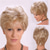 cheap Older Wigs-Synthetic Wig Curly With Bangs Machine Made Wig Short Light golden Synthetic Hair Women&#039;s Soft Classic Easy to Carry Blonde / Daily Wear / Party / Evening