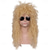 voordelige Historische pruiken-Grappige mannen Carnaval kostuum Pruik Mannen 70s 80s Lange Krullende Zwarte Rocker Kostuum Pruik Halloween Pruiken