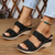 cheap Comfort Sandals-Women&#039;s Floral Embellished Wedge Sandals with Comfortable Arch Support - Perfect for Casual Summer Outings