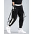 cheap Cargo Pants-Men's Cargo Pants Cargo Trousers Joggers Trousers Techwear Drawstring Elastic Waist Multi Pocket Color Block Letter Embroidery Casual Daily Streetwear Hip Hop Black