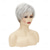 cheap Synthetic Trendy Wigs-Short Curly Grey Pixie Wigs for White Women Sliver Grey Layered Synthetic Wig Natural Looking Pixie Cut Fluffy Wigs with Bangs Christmas Party Wigs