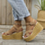 billiga Espadriller Sandaler-espadrillesandaler för damer – olivgrön mocka sommarskor med remmar för plattformar med spänne, avslappnad strand- och semesterstil