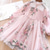 cheap Party Dresses-Kids Girls' Dress Floral Long Sleeve School Vacation Print Princess Sweet Polyester Asymmetrical A Line Dress Fall Winter 3-10 Years Pink Beige