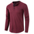 cheap Basic Henley-Men&#039;s Waffle Henley Shirt Long Sleeve T shirt Tee Wine Dark Gray White Black khaki Blue Solid Color V Neck Casual Daily Button-Down Clothing Clothes Casual Waffle
