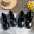 cheap Women&#039;s Flats-Women’s Black Patent Leather Platform Mary Jane Shoes with Chunky Lug Sole and Buckle Strap, Gothic Y2K Style for School, Streetwear, and Casual Outings