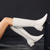 baratos Botas da moda-botas de montaria femininas pretas de couro sintético até o joelho – estilo equestre elegante para uso casual e formal