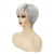 cheap Synthetic Trendy Wigs-Short Curly Grey Pixie Wigs for White Women Sliver Grey Layered Synthetic Wig Natural Looking Pixie Cut Fluffy Wigs with Bangs Christmas Party Wigs