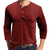 cheap Men&#039;s Henley Shirts-Men&#039;s T shirt Henley Shirt Long Sleeve V Neck Top Outdoor Breathable Lightweight Wine Red ArmyGreen White Traveling