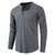 cheap Basic Henley-Men&#039;s Waffle Henley Shirt Long Sleeve T shirt Tee Wine Dark Gray White Black khaki Blue Solid Color V Neck Casual Daily Button-Down Clothing Clothes Casual Waffle