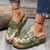 cheap Women&#039;s Clogs &amp; Mules-Women&#039;s Floral Embroidered Slip-On Clogs with Buckle Detail and Wedge Heel - Comfortable Vintage Casual Shoes