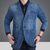 billiga denim ytterkläder-herrklassikerad krage med 3 knappar skräddarsydd nödjacka i jeansjacka (stor, ljusblå_02)