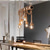 voordelige Clusterontwerp-6-lichts hanglamp 80cm led cluster design hout / bamboe landelijke eetkamer ketting / snoer verstelbaar 110-120v 220-240v