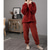 billige Nattøy for damer-kvinners pyjamas pjs sett 2 stk ren farge mote plysj komfort hjemme ferie fleece v wire langermet genser bukse elastisk midje høst vinter hjemmeantrekk