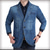 abordables ropa de mezclilla-Chaqueta de mezclilla desgastada con cuello muesca clásica de 3 botones para hombre (grande, azul claro_02)