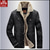 cheap Denim Outwear-men&#039;s long sleeves lapel sherpa fleece lined black jean denim jacket coat(0047-dark blue-m)
