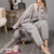 billige Nattøy for damer-kvinners pyjamas pjs sett 2 stk ren farge mote plysj komfort hjemme ferie fleece v wire langermet genser bukse elastisk midje høst vinter hjemmeantrekk