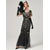 ieftine Rochii din anii 1920-Urlați 20 de ani Anii 1920 Lungime Gleznă Rochii Rochie de seara Rochie de bal Normal Mâneci scurte Gatsby Charleston Invitat la nuntă Paiete În V Costume de fancy Pentru femei Carnaval Mascaradă