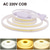 halpa COB-nauhavalot-cob led-nauhavalot, 360 lediä/m vedenpitävä ulkosisustus, joustava kirkas nauhavalo, 3000k/4000k/6000k, 220v