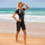 baratos Rash Guards de Uma Peça-sbart feminino rash guard fato de pele de mergulho manga curta fecho frontal na altura do joelho natação surf praia desportos aquáticos patchwork verão primavera outono