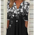 economico Abito Floreale-Abito Midi da Donna Abito Tunica Floreale con Tasche Scollo a V Abito Midi Elegante alla Moda per Appuntamenti Quotidiani Manica Mezzo Estate Primavera