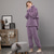 billige Nattøy for damer-kvinners pyjamas pjs sett 2 stk ren farge mote plysj komfort hjemme ferie fleece v wire langermet genser bukse elastisk midje høst vinter hjemmeantrekk